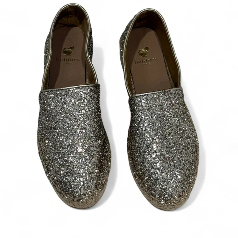 Bobbie’s Silver Glitter Espadrilles